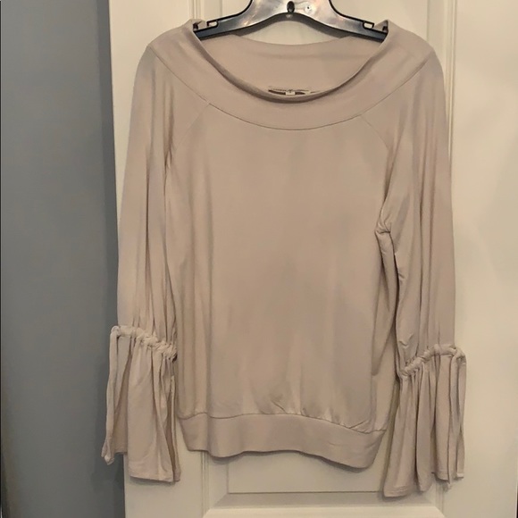 NEW Tan off-the-shoulder Express sweater - Picture 1 of 3